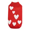 Abbigliamento per cani San Valentino Costume per animali domestici Maglione lavorato a maglia per cuccioli con cuore d'amore Abiti per il freddo Pullover invernale Maglioni per gatti