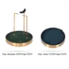 Jewelry Pouches Display Props Metal Round Watch Pallet Live Room Tray Ring Earring Stand Box