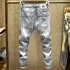 2023 Printemps et automne Nouveaux hommes classiques Fi Trend Jeans déchirés pour hommes Casual élastique confortable pantalon de haute qualité 28-36 p1dL #