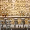 Fonds d'écran Mural Papel De Parede Para Quarto Papier Peint Personnalisé Classique Rétro Hiéroglyphes Égyptiens Bar Restaurant Fresques Tapety