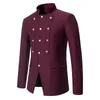 2024 Mens Busin Casual Suit Stand Collar Solid Color Mens Dr Blazer Wedding Banquet Suit T5eT#