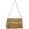 Evening Bags Summer Handmade Soft Woven Straw Beach Bag For Women Hand-crochet Paper Weaving Shoulder Vacation Casual Outing Travel