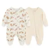 Cotton Baby Boy Clothes مجموعات 23 قطعة 024 متر من الفتاة المولودة 2way Zipper Cartoon Usisex Rompers Autumn Spring 240327