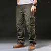 Men's Pants Spring Autumn Cargo Men Outdoor Casual Straight Many Pockets Workwear Trousers Large Size 29-44 Cotton Wide Leg