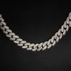 Hip Hop Jewelry 925 Sterling Silver 6mm/8mm Bredd 2Rows VVS Moissanite Iced Out Cuban Link Chain