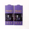 1000pcs Universal Purple Retail Paper Package Bag Box för smart telefon Intempererad Glass Anti Spy Screen Protector Paper PASSS