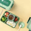 Yemek takımı öğle yemeği kutusu 1600ml 5 bölme Bento Yetişkin Yerleşik Yeniden Kullanılabilir Kaşık Yemek çubukları Seyahat Evi Essentials (Yeşil)