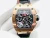 2024 TOP KVF Discovery Magazine 7750 Automatic Mechanical timing Orange rubber strap with carbon fiber case new