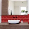 Klistermärken Vividtiles tjockare Peel and Stick Premium Wall Tiles 3d Red Festival Populära heminredning Väggklistermärke 5 stycken Pack