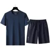 Zomer Zwart Wit Trainingspakken Voor Heren Set Mouwen T-shirt Shorts Sportkleding Merk Sportpak Oversize 5XL 240325