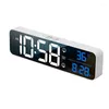 Table Clocks Mirror Electronic Alarm Clock Simple Large Screen Living Room Wall TV Counter LED Digital Rechargeable