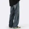 Pantalons en denim confortables Pantalons en denim de style hip hop pour hommes Pantalons baggy taille haute pour femmes Jeans à jambes larges décontractés avec drapé v0Oy #