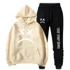 Nya män och kvinnor sätter hoodie och byxor 2-stycken hiphop fi punk rock gothic sweatpants dräkt streetwear set y2kk#