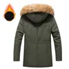 Novo Outono Inverno Veet Jacket Men Outdoor Fi Mid-lg Wool Liner Windbreaker Parkas Jaqueta Homens Com Capuz Gola De Pele Outwear O1Ok #