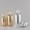 Garrafas de armazenamento 300ml dispensadores de sabão de mão ouro cromo líquido à prova de ferrugem redondo acessório de cozinha de banheiro