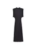 TRAF Long Dresses For Women Short Sleeve Midi Dress With Shoulder Pads Autumn 2023 Bodycon Dres Elegant Party 240315