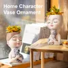 Vases Visage Flowerpot Résine Tête Planteur Vase avec trou de drainage pour bureau et jardin Décor Ami Famille Femmes Cadeaux de pendaison de crémaillère