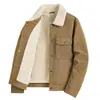 mcikkny-chaquetas e abrigos de pana para homem, roupas de vestir gruesas c forro polar, talla M-4XL, cortavientos l3pm#