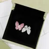 Cluster Rings Fashion Top Quality Full Diamond Colored Crystal Butterfly Silver Ring Women Fine Jewelry Couples Trend