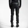 Punk RAVE Style Uniforme Hommes Steampunk Street Beau Pantalon Élastique Droit Fi Noir Rivet Hommes Pantalon Crayon P2LZ #