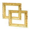 Frames 2 Pcs House Model Supplies Plastic Miniature Toy Gold Picture Adorable Furniture Abs Landscaping Decor Child