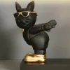 Sculptures French Bulldog Statues Wine Holder Sculptures Nordic home decor Room House Decoration Desk Ornaments Resin Dog Butler Statue