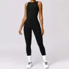 Lu Align in Sportkleding voor heren Trainingspakken Populaire Europese Amerikaanse landen Gymbody Nauwsluitende fitnessset Mouwloze yoga-jumpsuit Geen borstkussen Citroen Sport