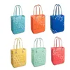 Regenboog bogg silicone strand grote luxe eva plastic strandtassen roze blauw snoep vrouwen cosmetische tas pvc mandje opslagtassen jelly zomers buiten handtas 1180