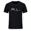 T-shirt Merk Mannen Korte Mouw Ronde Kraag Koffie Hartslag Camisas Casual De Grappige T-shirt Afdrukken T-shirts H6ZT #