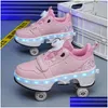 Inline & Roller Skates 4-Wheel Retractable Girls Boys Sport Shoe Drop Delivery Sports Outdoors Action Skating Dhqro