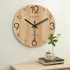 Klockor vintage träkorn Simple Wall Clocks Silent Creative Living Room Decoration Wall Clock Modern Hem Kök Väggdekor Klockor