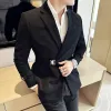 Haute qualité hiver velours côtelé costume veste hommes Fi boucle Decorati décontracté Busin Blazers mariage marié Banquet Dr manteau K87M #