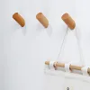 Rails 5st/Set Oak Wood Hook Coat Hanger Wall Mount Natural Wood Cylinder Organizer Simple Decor Home Hat Bag Key Handduk 6/8/10cm