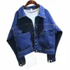 retro Patchwork Women's Denim Jacket Spring Autumn Fiable Large Pocket Single Breasted Lapel Female Top Coats g7lG#