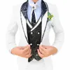 Beau costume pour hommes 3 pièces élégant marié mariage veste de smoking pantalon gilet personnalisé blazer formel pour homme l1GF #