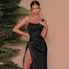 Basic Casual Dresses Sexy New Strap One Shoulder Elegant For Women 2023 High Fork Marriage Dress Bodycorn Party Clothes Outfits yq240328