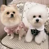 Hundkläder husdjur klänning prinsessan stil varm ull tyg valp kläder bow-knot pryder pärla för små hundar chihuahua poodle ytterkläder