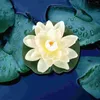 Flores decorativas plantas acessórios de lírio falso ornamento de lótus plástico artificial flutuante para piscina simulação lagoa