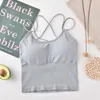 Camisas activas acolchadas para mujer, camisetas sin mangas huecas sexis para Yoga, camisetas deportivas transpirables para correr, chalecos atléticos en 5 colores