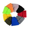 Berets Unisex Herbst Winter Solide Acryl Verlängert Melone Peel Beanies Hut Für Frauen Männer Doppel Nadel Outdoor Warme Kalte Kappen YC4