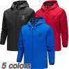 men's Jacket Fi Printed Casual Windbreaker Hooded Zipper Pocket Spring Autumn Lightweight Outerwear Male Coat 5XL J5P6#