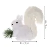 Figurine d'écureuil en bois artificiel, ornement de Simulation d'animal en peluche, décoration de noël 240325