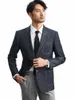 blazer For Men Black Grey Slim Fit Casual 2022 New Fi Jackets Leisure Style 44 Young Boys Small Size Prom Party Wear V2ks#