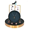Smycken påsar visar rekvisita metall runda klocka pall live rummagray ring örhänge stativ lådan