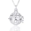 Lockets Ny diffusor Essential Oil Cage Pendant Halsband med bomullsboll Ball Black Lava Rock Stone Hollow Chains For Women Fashion Drop Dhnwe