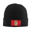 Bérets Guadalupe Vierge Marie avec des fleurs Skullies Bonnets Casquettes Unisexe Hiver Chaud Chapeau Tricoté Hommes Femmes Hip Hop Bonnet Bonnet Chapeaux