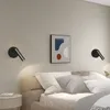 ウォールランプモダンLEDクロークルームリビングルームのベッドルームベッドサイドの入り口照明器具のためのミニマリストの黒い白いスポットライト
