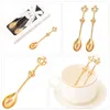 Coffee Scoops 4pcs delicati cucchiai corona creativi per bevute dessert (Golden) Christmas Supplies