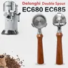 Portafiltro caffè con beccuccio doppio da 51 mm con cestello per 1/2 tazze per macchina da caffè Delonghi ECO680 ECO685 240313