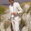 linen Beach Suits for Men Wedding Groom Tuxedo 2 Pieces Prom Party Summer Suit Jacket with Pants Male Fi 204 68Mu#